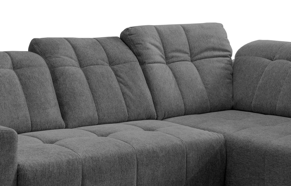 Ecksofa mit USB Anschluss Sano, Anthrazit, S: 261x200 cm - Anthrazit/Schwarz, MODERN, Textil (261/200cm) - Livetastic