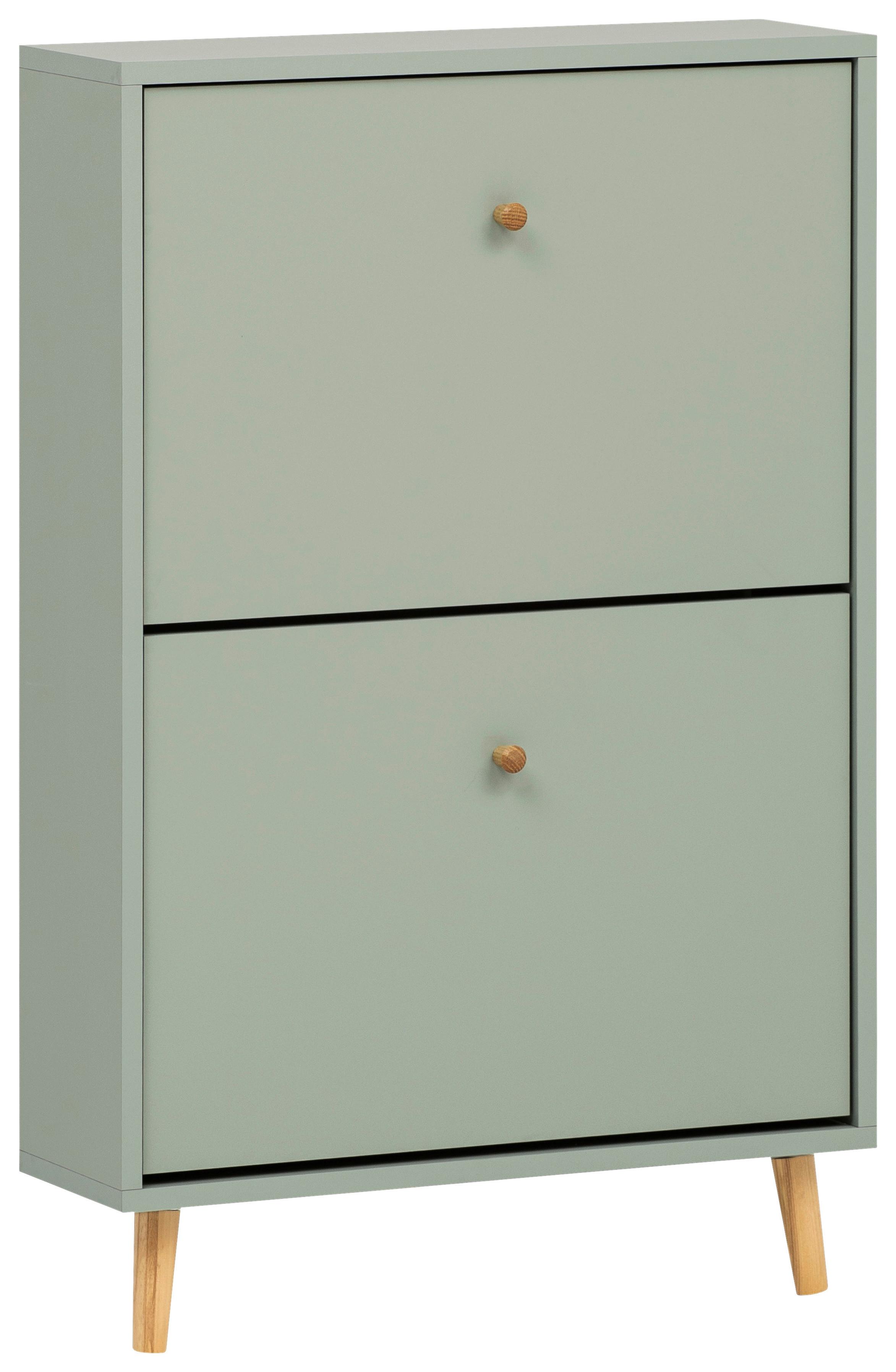 Schuhkipper Bjarne, Salbeigrün B: 59,8 Cm - Salbeigrün/Weiß, Design, Holzwerkstoff (59,8/92,2/19,55cm) - MID.YOU