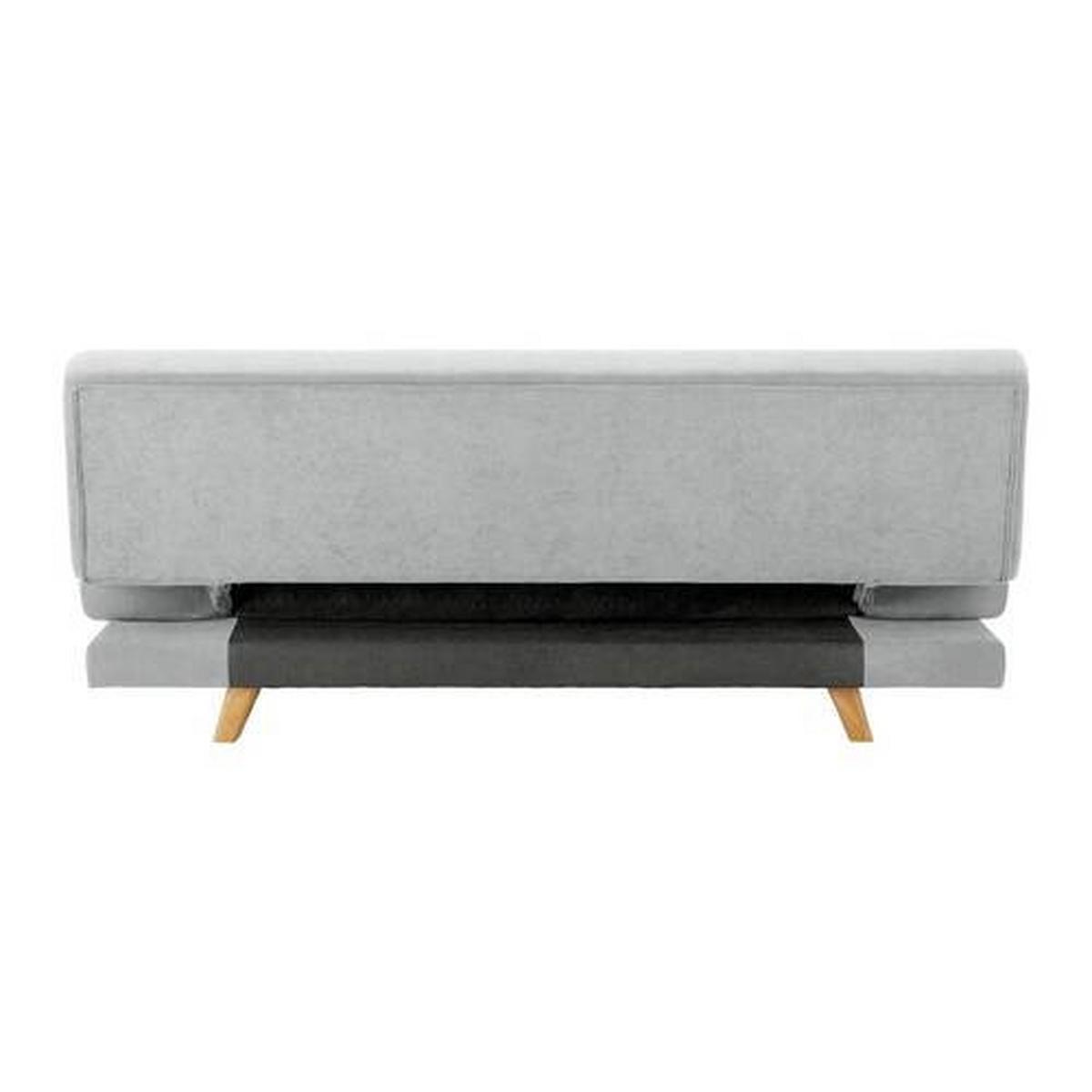 Pohovka FUNKY taupe - prírodná farba/svetlosivá, Modern, drevo/textil (183/73/79cm) - Bessagi Home