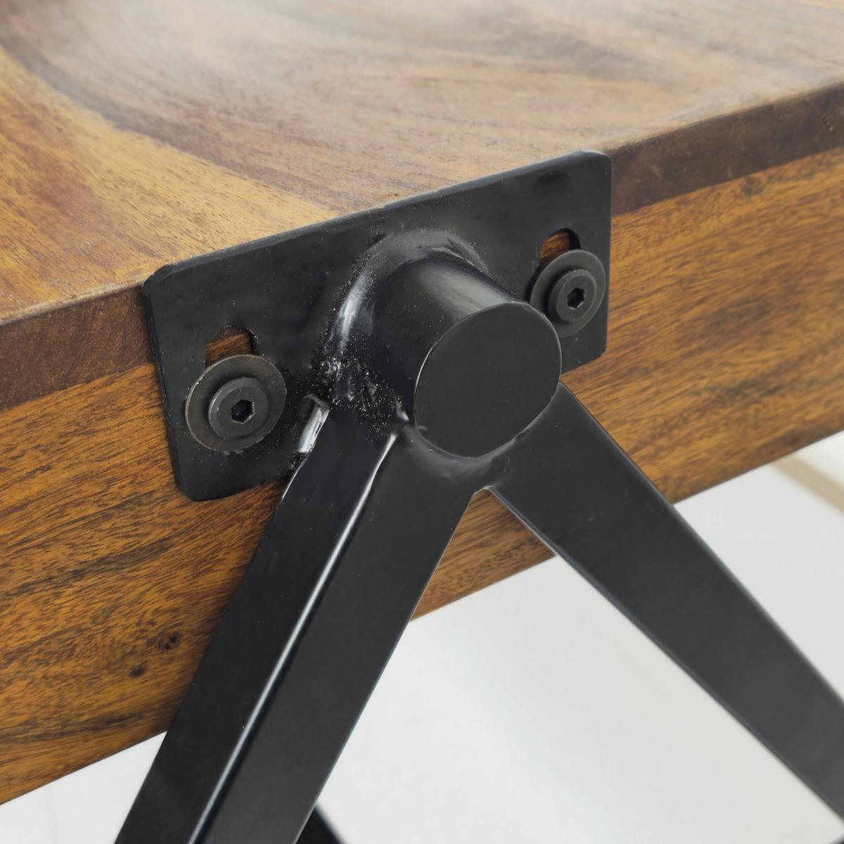COUCHTISCH Braun L: 120cm - Schwarz/Braun, Design, Holz/Metall (120/60/40cm) - MID.YOU