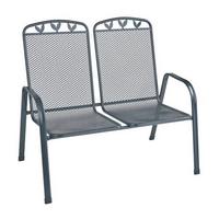 Gartenbank Metall 2-sitzer Toulouse Mit Armlehnen - Grau, MODERN, Metall (108/98/61cm) - Luca Bessoni