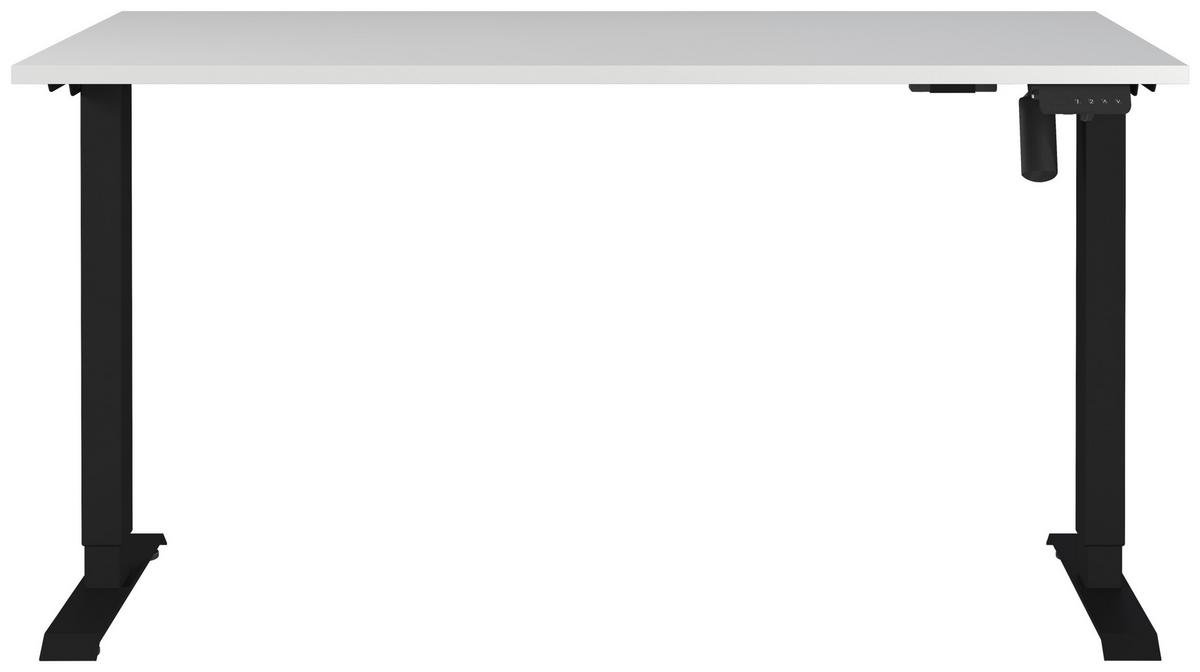 Schreibtisch Profi Schwarz/Grau L: 140cm - Schwarz/Grau, MODERN, Holzwerkstoff/Metall (140/80/71-119cm) - Germania