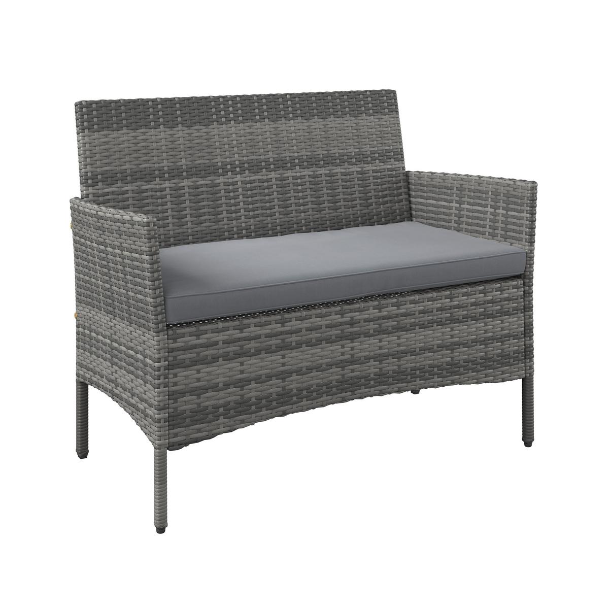 Loungegarnitur Cusco - Grau, MODERN, Kunststoff/Textil - Beldano