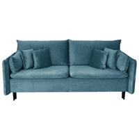 Schlafsofa mit Bettkasten Orlando Blau B: 220 cm - Blau/Schwarz, Design, Textil (220/96/102cm) - MID.YOU