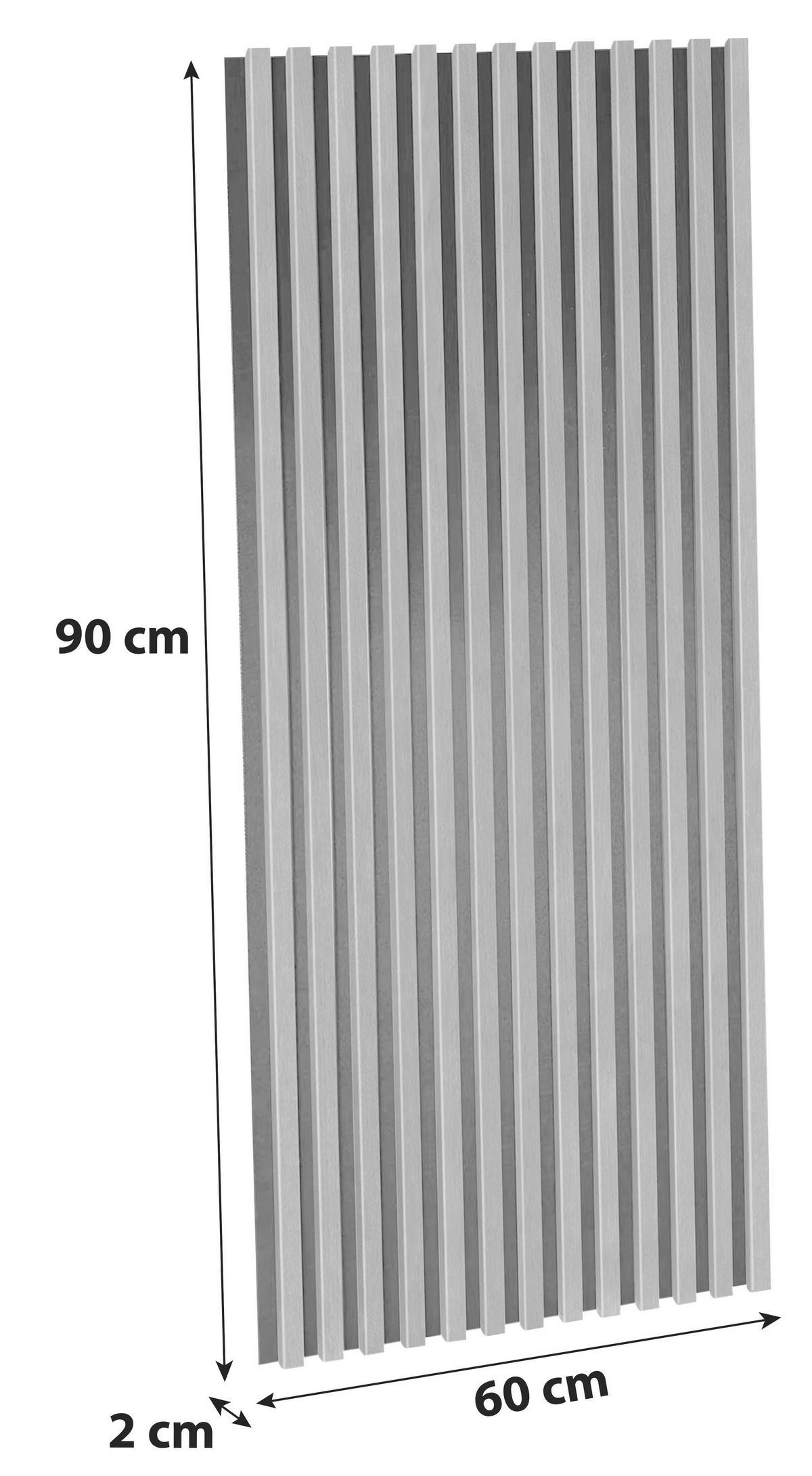 AKUSTIKPANEEL JOSEF - Hellgrau, MODERN, Holzwerkstoff/Kunststoff (90/60/2cm)