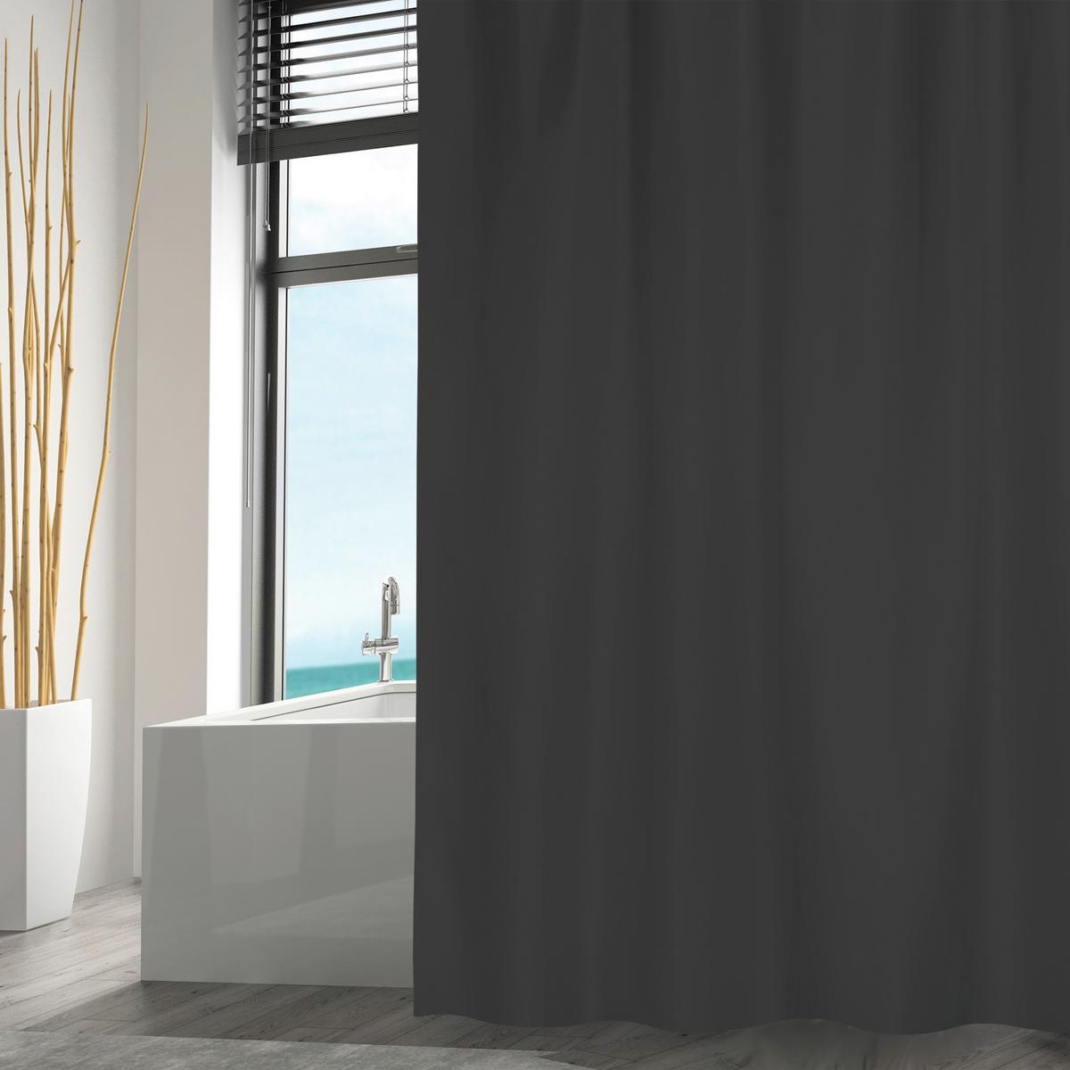 DUSCHVORHANG SCHWARZ - Schwarz, Basics, Textil (180/200cm) - MSV