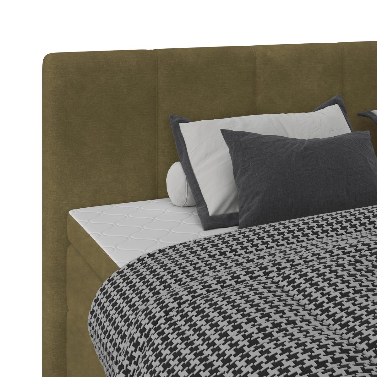 Boxspringbett mit Topper & Bettkasten 200x200 Lauro - Schwarz/Grün, Trend, Textil (200/200cm)