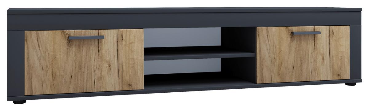 Lowboard Usilo Anthrazit Honigeiche Dekor - Honigeiche/Anthrazit, Design, Holzwerkstoff (160/37/45cm) - MID.YOU