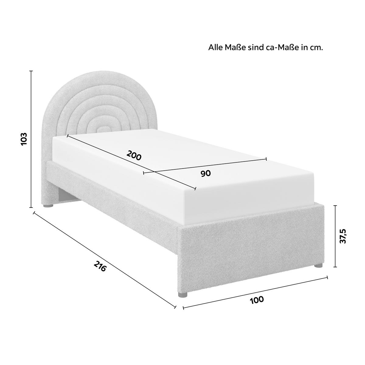 Detská posteľ NINA 90x200, poťah buklé - taupe, Modern, kov/drevo (90/200cm) - Bessagi Kids