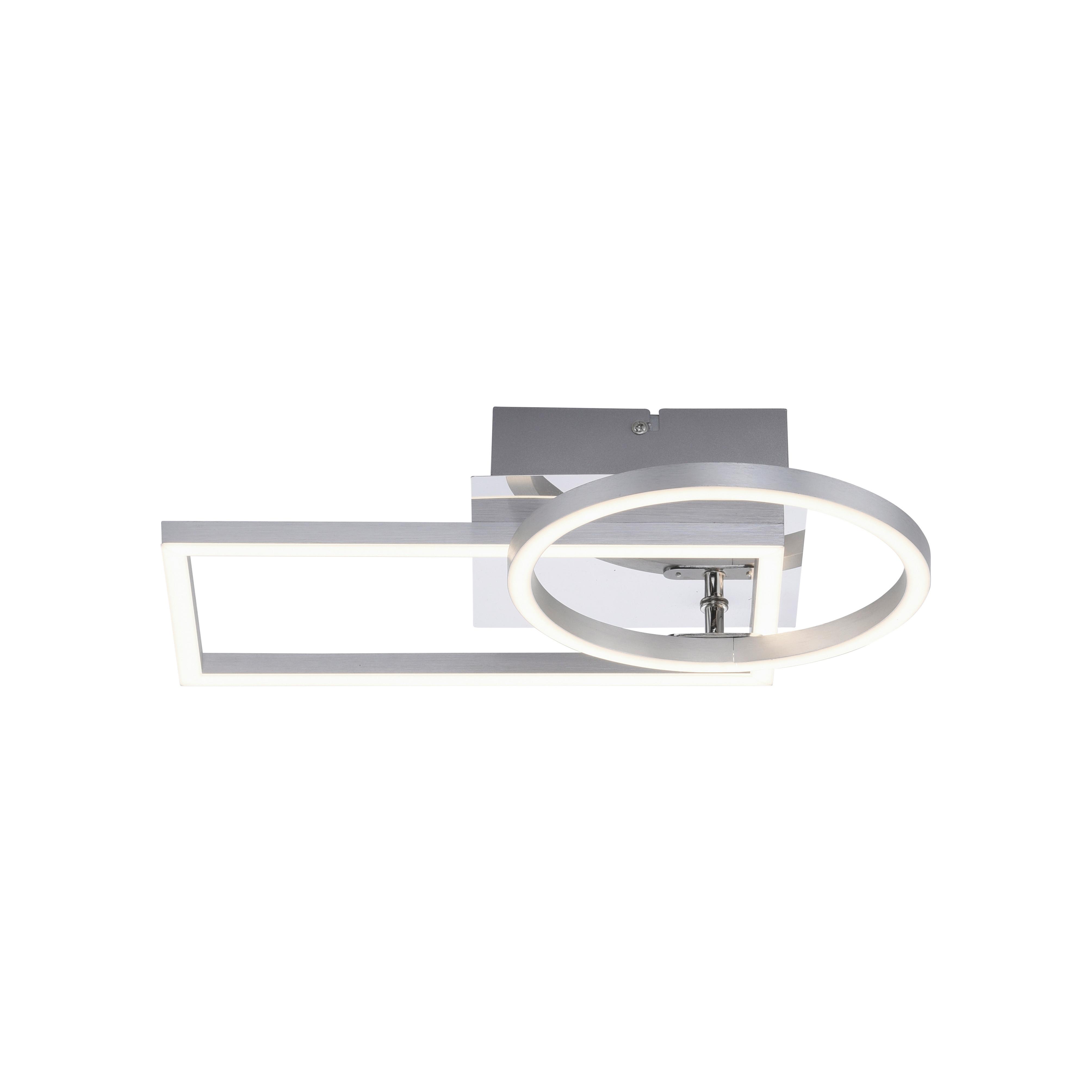 LED-Deckenleuchte Iven L: 37 cm, 2-Flammig - Silberfarben, Design, Kunststoff/Metall (37/26/83cm)