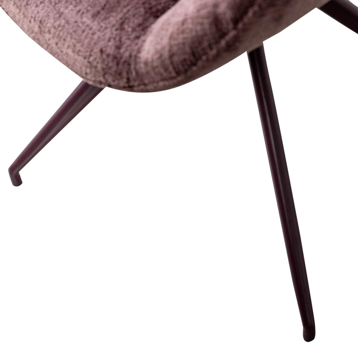 ARMLEHNSTUHL-SET Eliva Lila B: 58cm - Lila/Schwarz, MODERN, Textil/Metall (58/58/82cm) - Livetastic