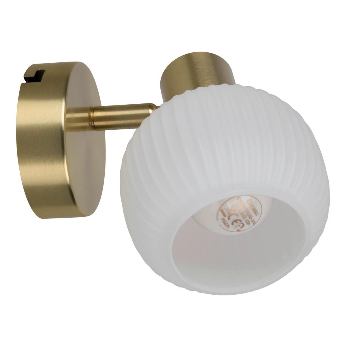 Wandleuchte Exkl. E14, 40w - Messingfarben/Weiß, LIFESTYLE, Glas/Metall (16/10/13,5cm) - Näve