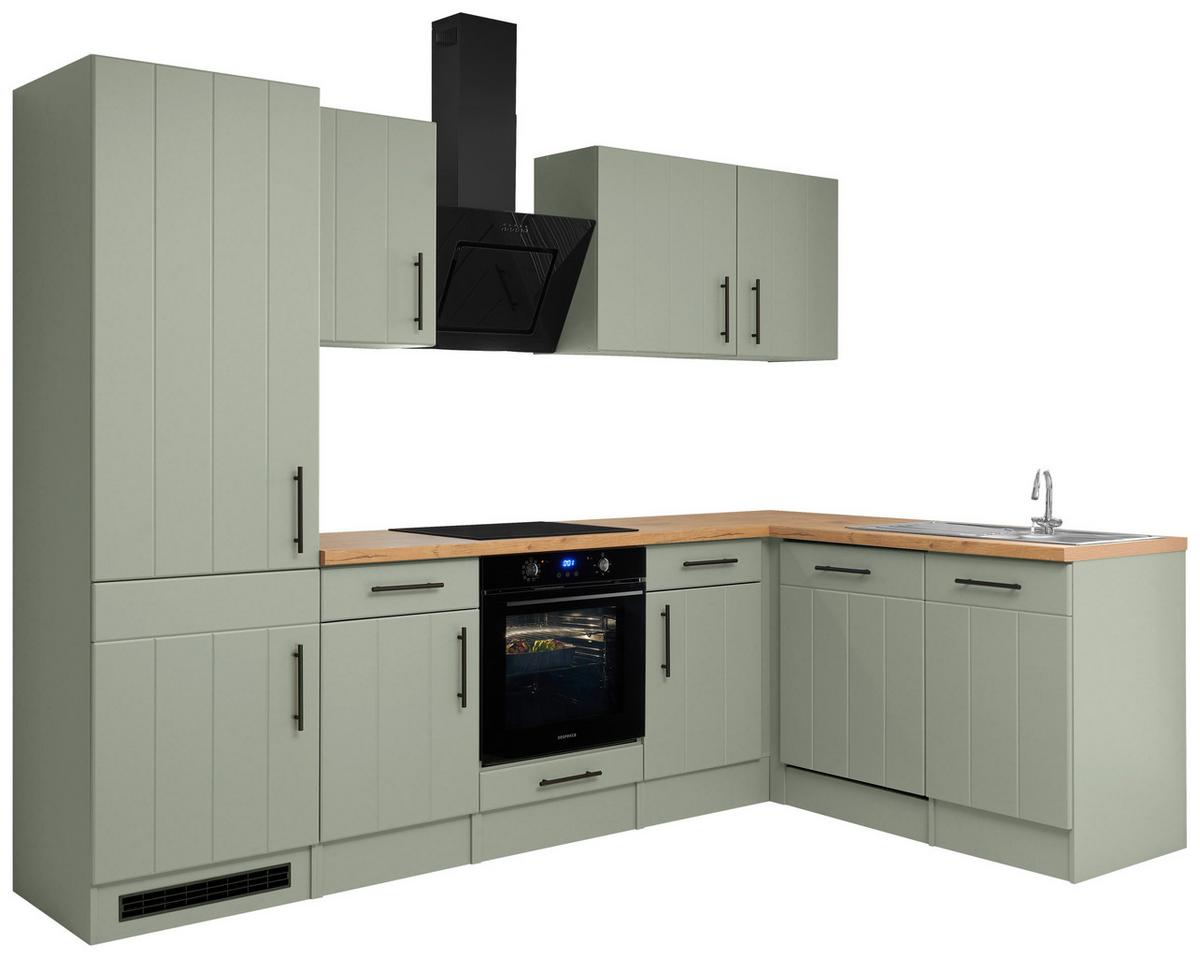 Eckküche Anton Wildeiche/Schilfgrün B: 280cm - Schilfgrün/Wildeiche, Trend, Holzwerkstoff (280/172cm) - Respekta
