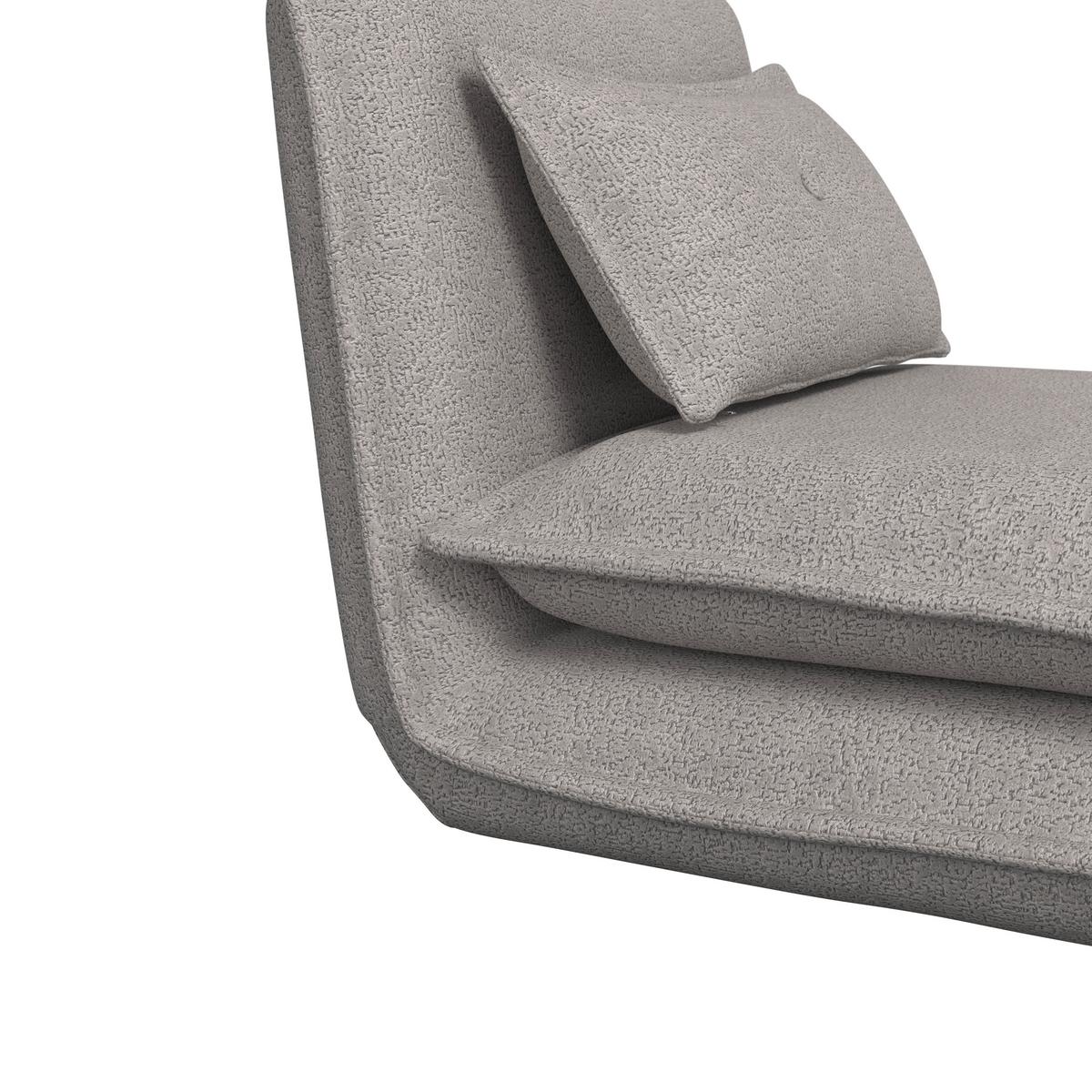 Rozkladacie kreslo TAMARA, svetlosivé buklé, max. 120 kg - svetlosivá, Modern, kov/textil (82/31/69cm) - Bessagi Home