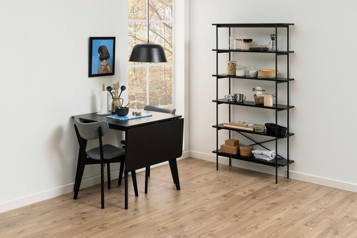 Sklápěcí jídelní stůl ROXBY 80-120 cm - černá, Konvenční, dřevo/kompozitní dřevo (80-120/76/80cm) - MID.YOU