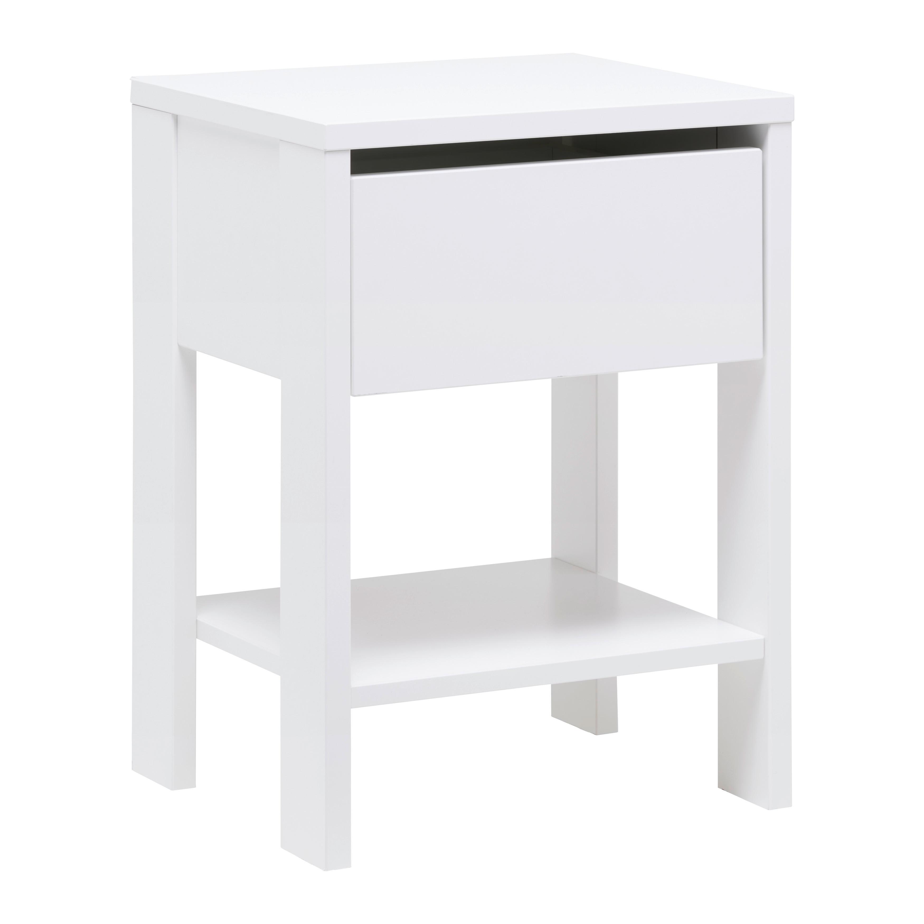 Noční stolek NIZZA š. 42 cm - bílá, Romantický / Rustikální, dřevo (42/57,5/36cm)