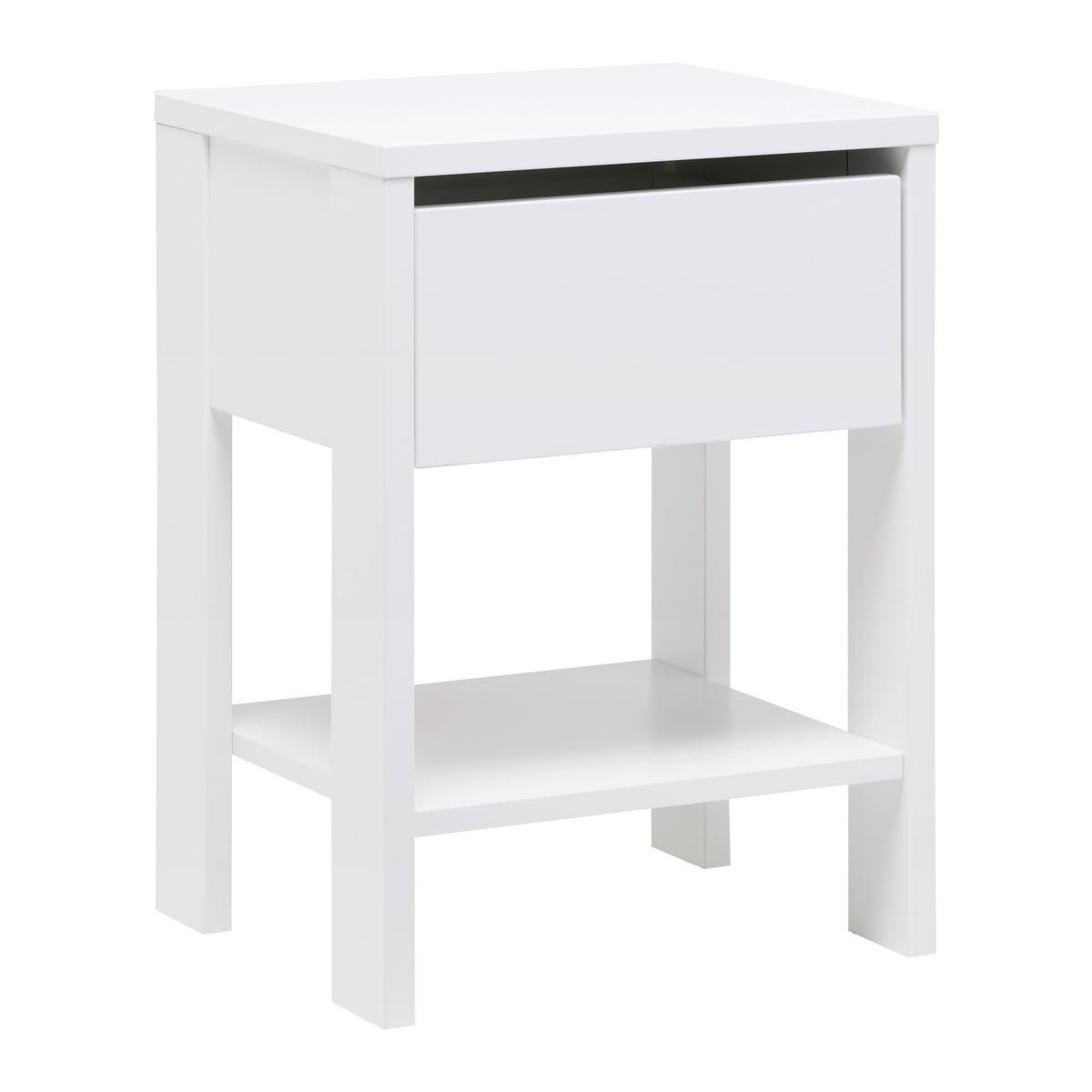 Nočný stolík NIZZA š. 42 cm - biela, Romantik / Landhaus, drevo (42/57,5/36cm)