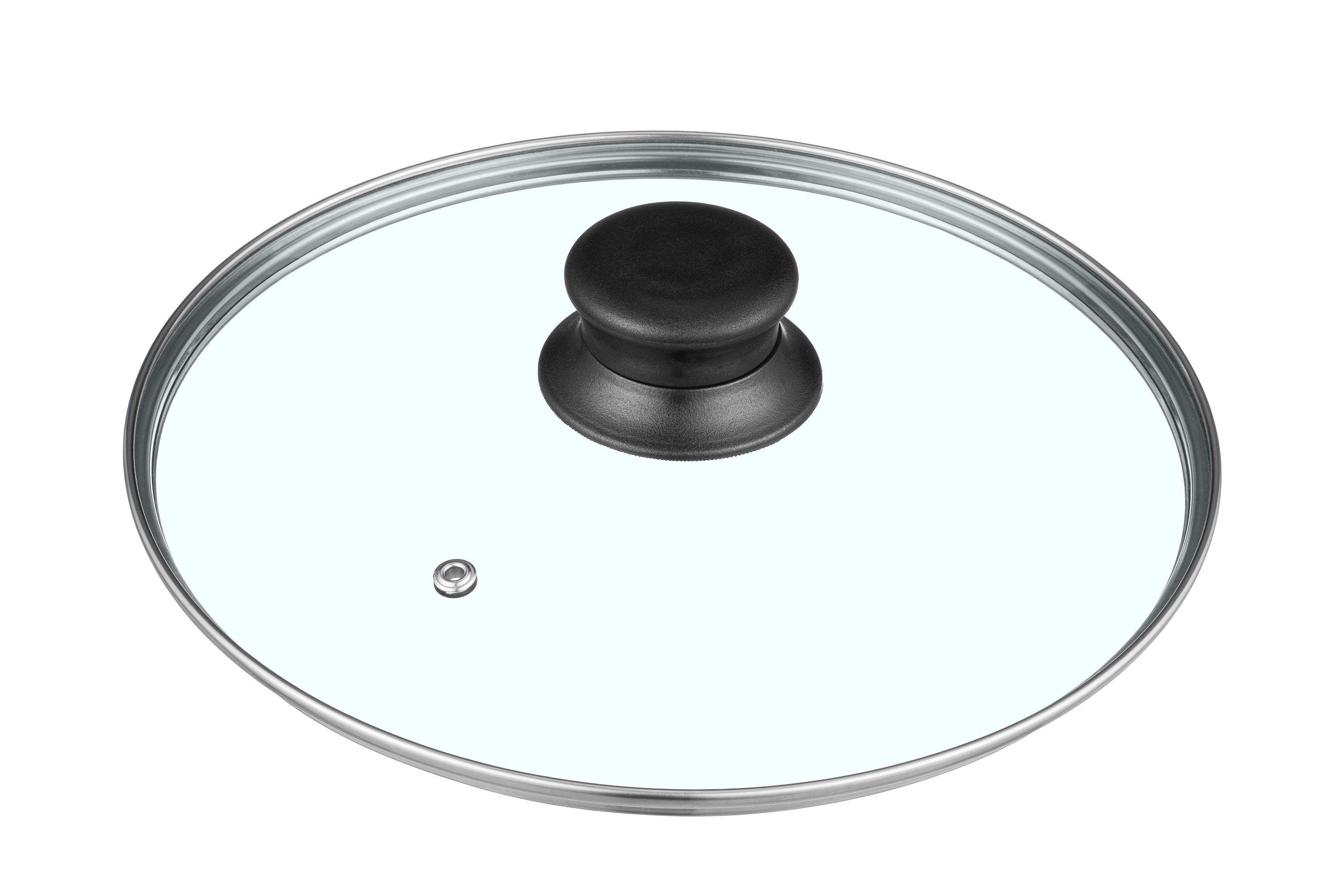 Deckel Ines D: 24 cm Metall/Kunststoff/Glas - Edelstahlfarben/Transparent, Basics, Glas/Kunststoff (24cm) - Luca Bessoni