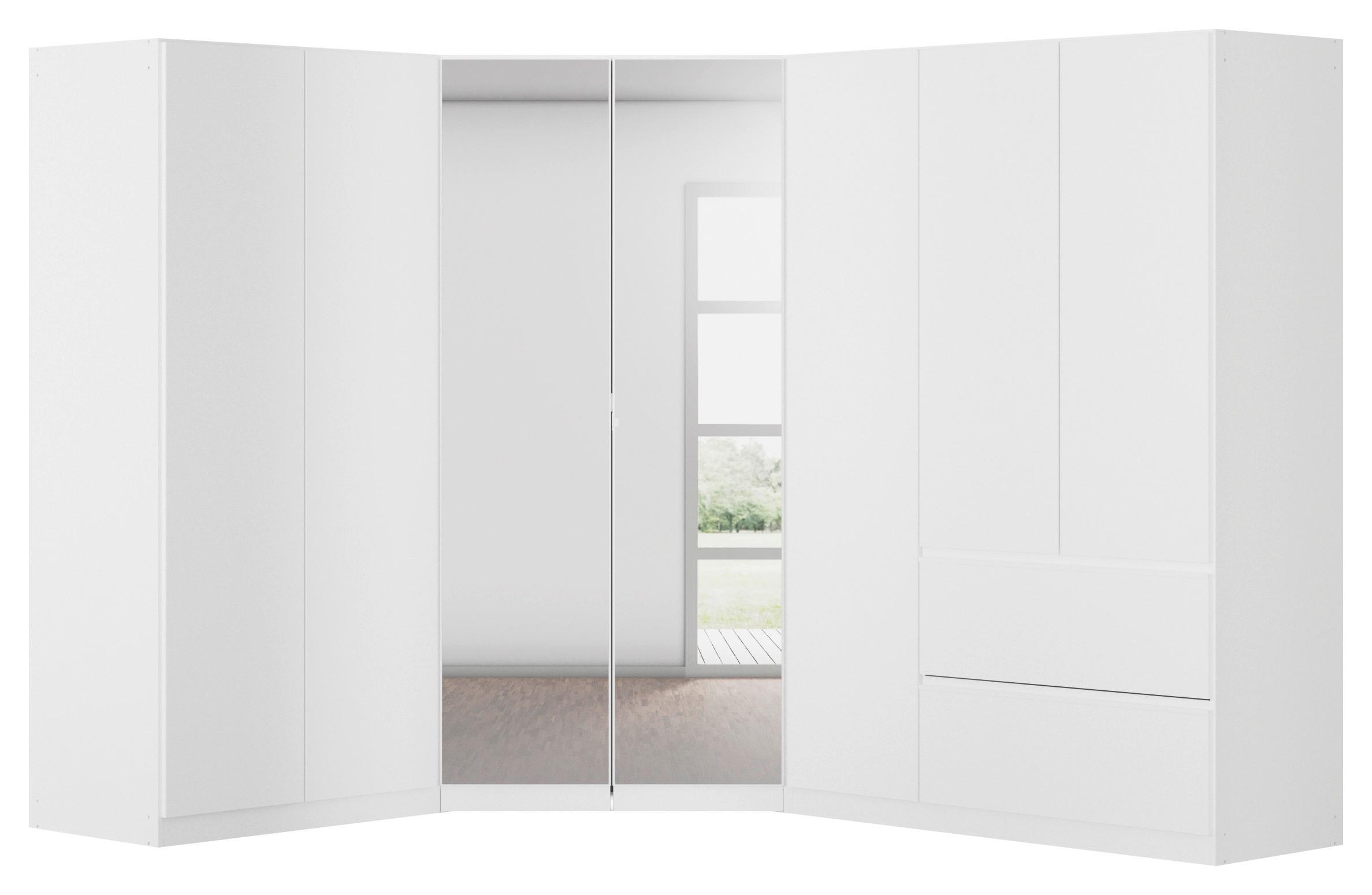 Eckkleiderschrank Costa Weiß B: 208 cm - Weiß, MODERN, Holzwerkstoff (208/197/253cm) - Rauch Möbel