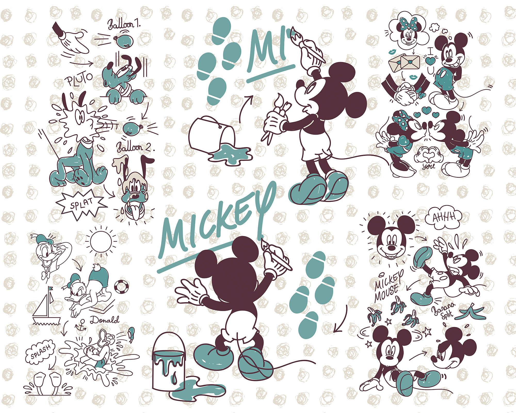 Fototapete Mickey And Friends - Multicolor, Trend, Textil (350/280cm)