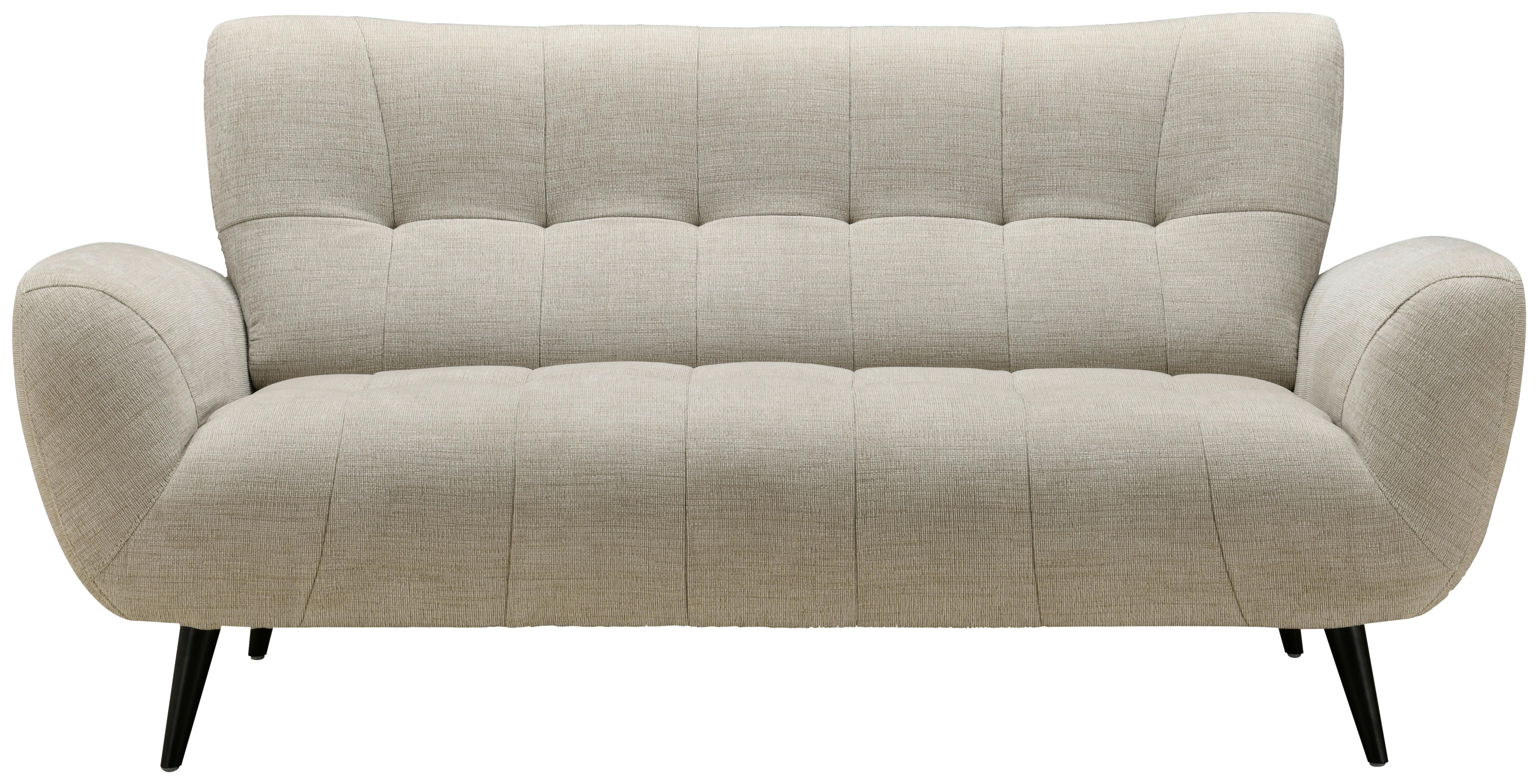 Třímístná pohovka PRAG, béžová - černá/béžová, Basics, kov/dřevo (185/89cm) - P & B