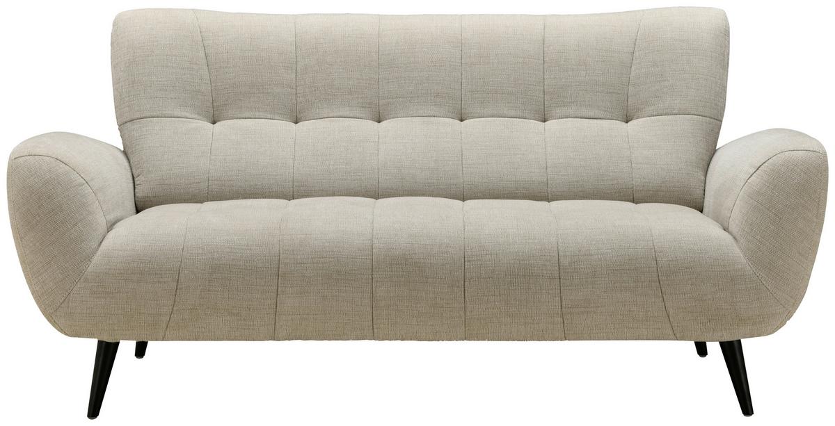 Třímístná pohovka PRAG, béžová - černá/béžová, Basics, kov/dřevo (185/89cm) - P & B