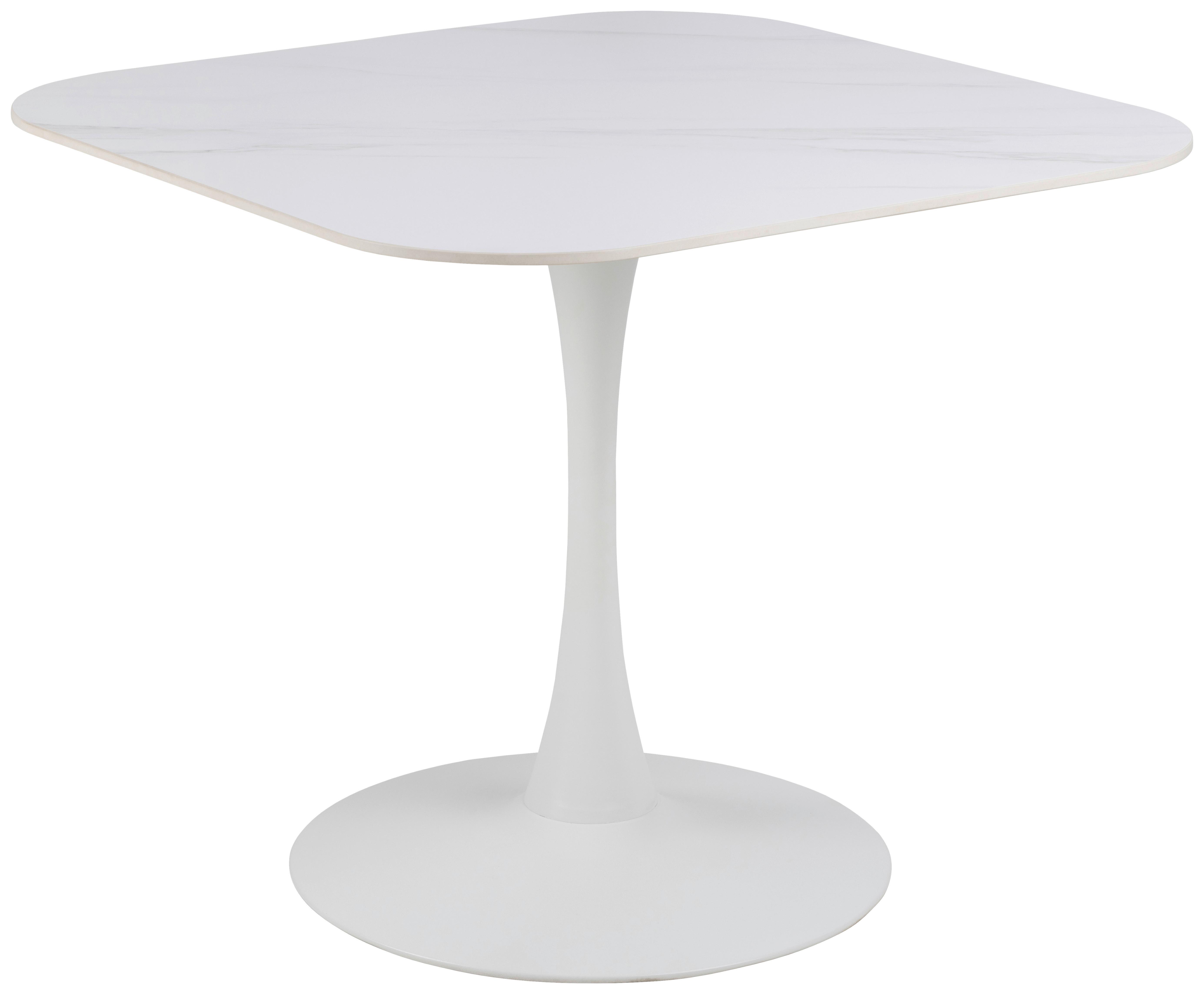 Keramický jedálenský stôl MALTA 90 - biela, Design, kov/keramika (90/75/90cm) - MID.YOU