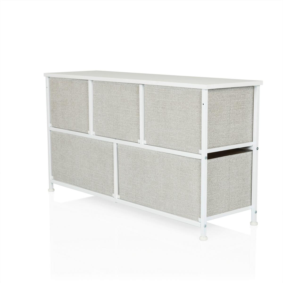KOMODA FOLDAR - sivá/biela, Modern, textil/plast (100/55/30cm) - MID.YOU