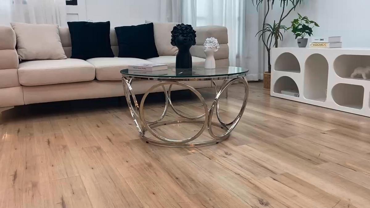 Couchtisch Silberfarben D: 80 Cm - Klar/Silberfarben, Design, Glas/Metall (80/80/40cm) - Livetastic