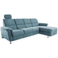 Ecksofa Parole Hellblau S:292/165 cm - Chromfarben/Hellblau, KONVENTIONELL, Textil (292/165cm) - Livetastic