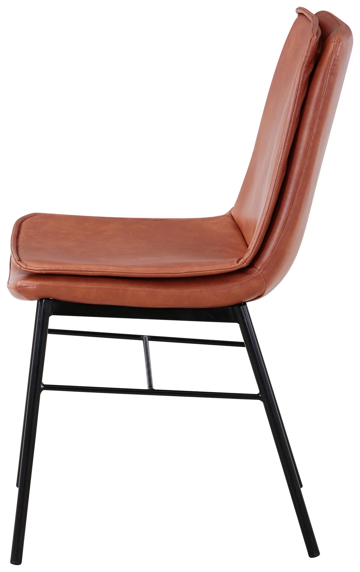 Stuhl-Set Brady 125 Cognacfarben - Cognac, Design, Kunststoff/Metall (46/84/60cm) - Kayoom