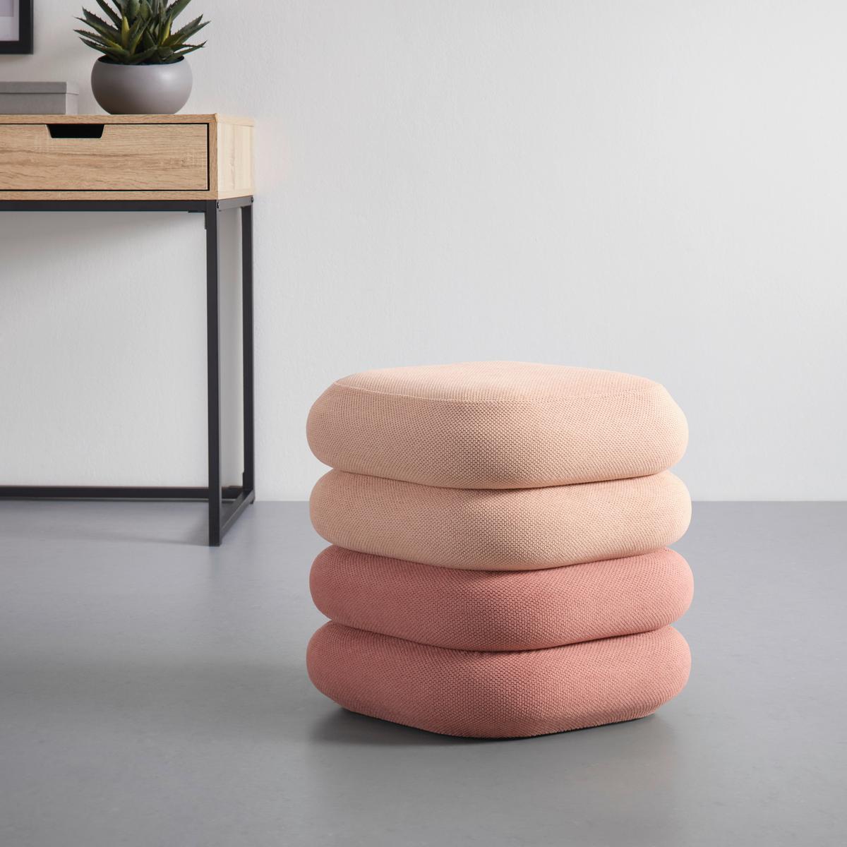 Taburetka SOPHIE, ružová/tmavotužová ženilka - svetlohnedá/červenohnedá, Modern, kompozitné drevo/textil (39,5/40/39,5cm) - Mömax