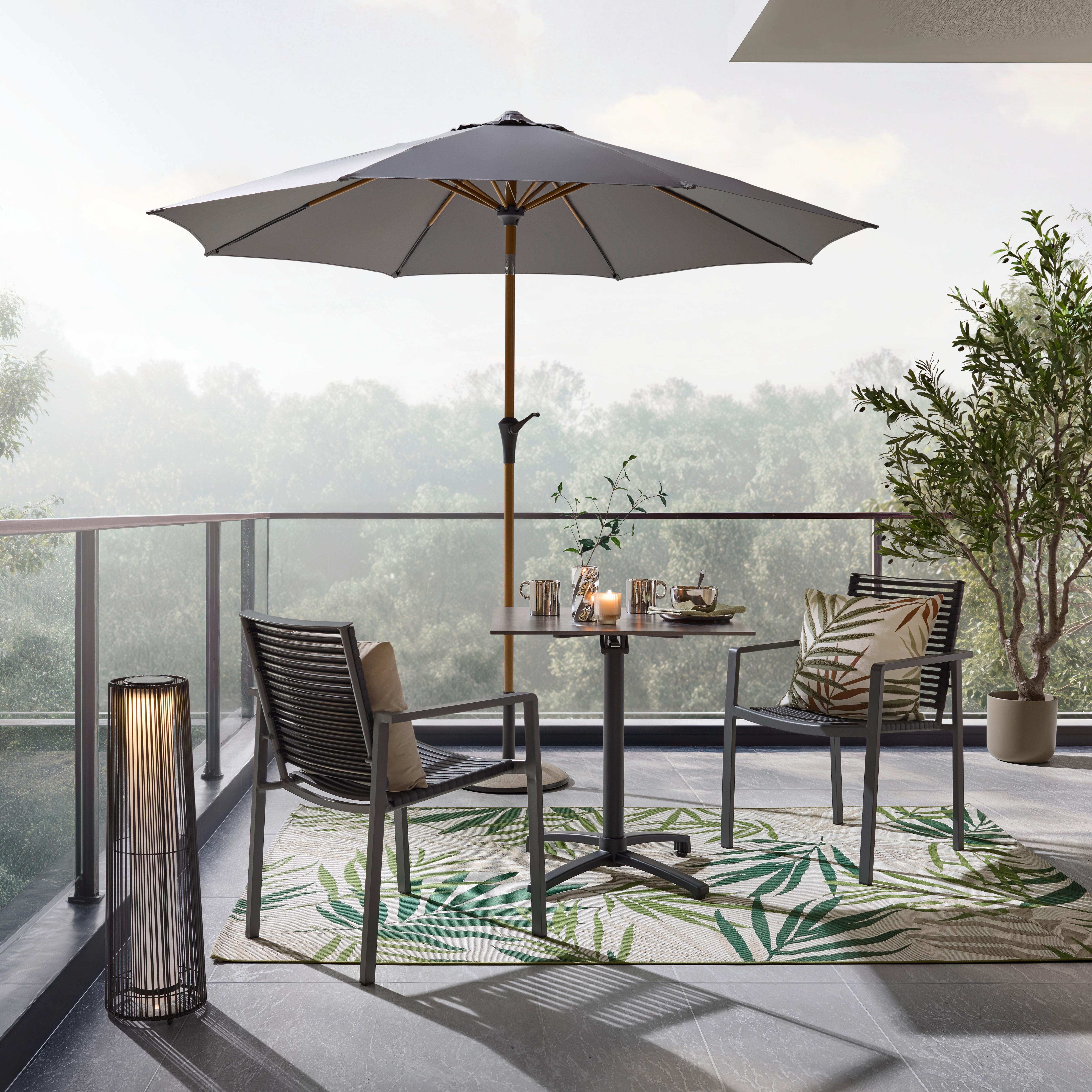 SLUNEČNÍK DORIS - přírodní barvy/antracitová, Basics, kov/textil (270/240cm) - Mömax