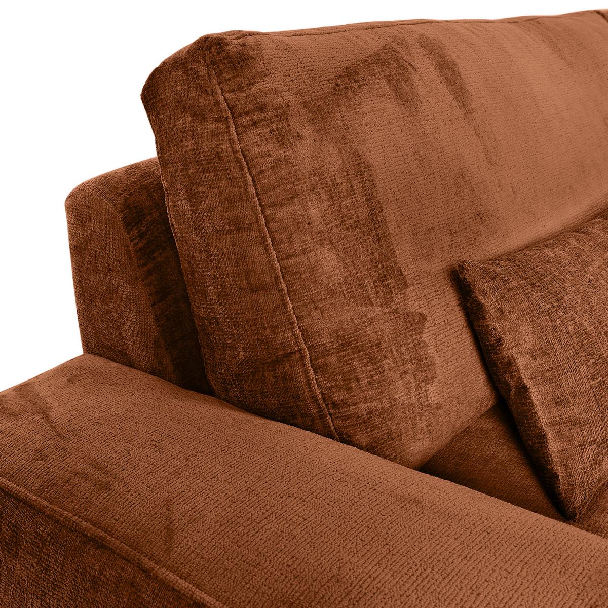 Bigsofa Mezino B: 282 cm Braun Chenille - Schwarz/Braun, KONVENTIONELL, Textil (282/73/115cm) - MID.YOU