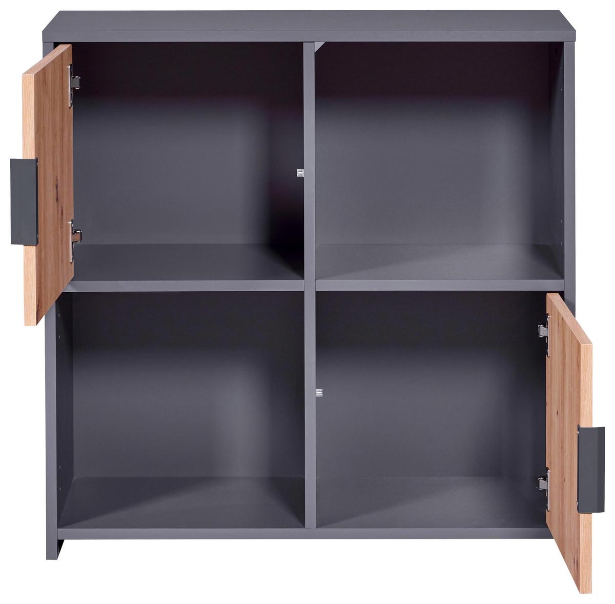 Regal Pepeto 2t - Anthrazit/Schwarz, Design, Holzwerkstoff (77/77/30cm) - Livetastic