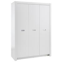 Šatní skříň ALASKA bílá - bílá/barvy stříbra, Konvenční, kompozitní dřevo/plast (137/195,5/56cm) - MID.YOU