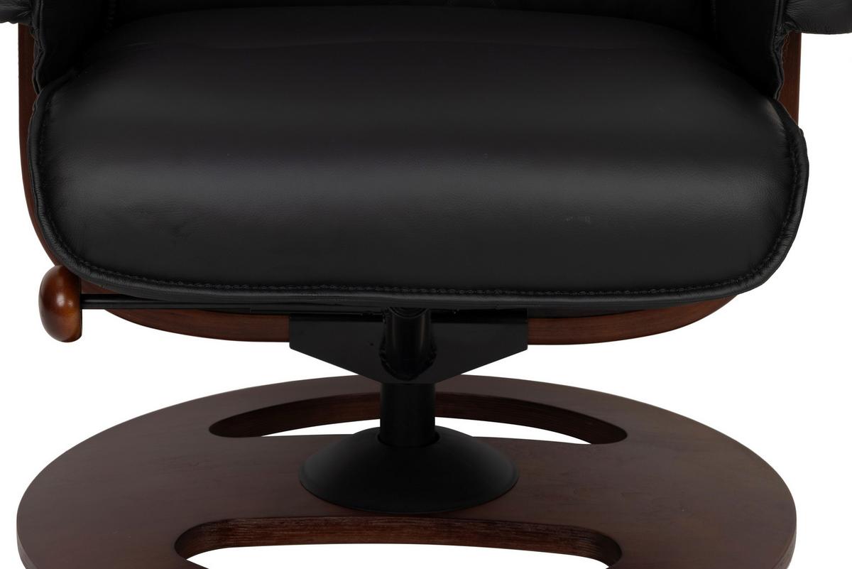 Relaxsessel Calm Schwarz B: 76 Cm - Walnussfarben/Schwarz, Basics, Leder/Holz (76/106/90cm) - Livetastic
