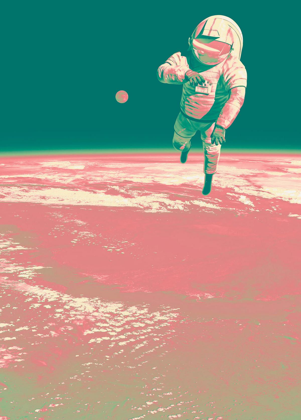 Fototapete Spacewalk - Multicolor, Trend, Papier (200/280cm)