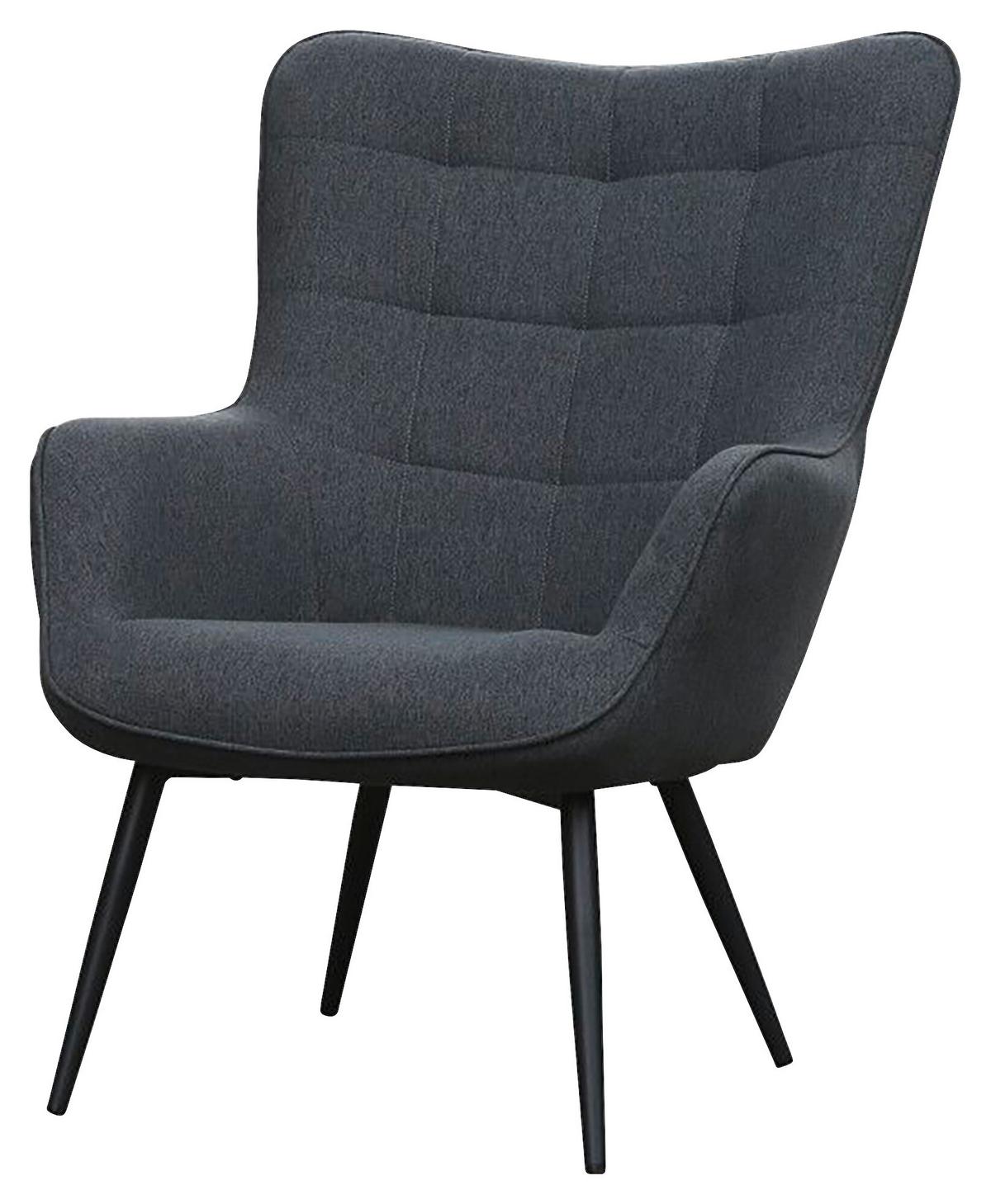 Polstersessel Mit Armlehnen Uta Textil Dunkelgrau - Dunkelgrau/Schwarz, MODERN, Holzwerkstoff/Textil (72/97/80cm) - MID.YOU