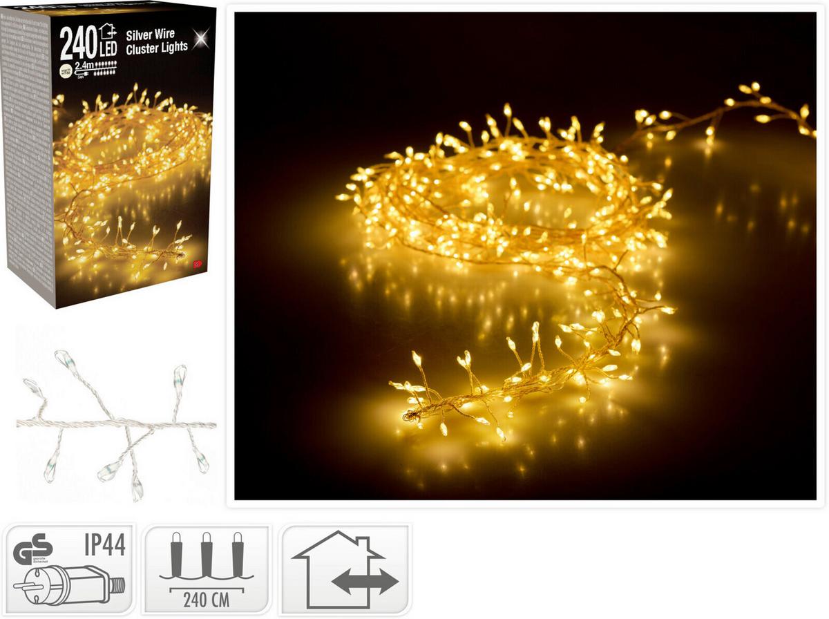 Fényfüzér Kb. 240cm - fehér, Basics, műanyag (240cm)