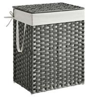 Wäschekorb Grau B: 46 cm - Grau, Basics, Kunststoff/Textil (46/61/33cm)