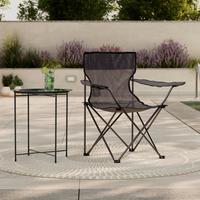 Campingsessel Luca - Blau/Schwarz, MODERN, Textil/Metall (80/80/51cm) - Ondega