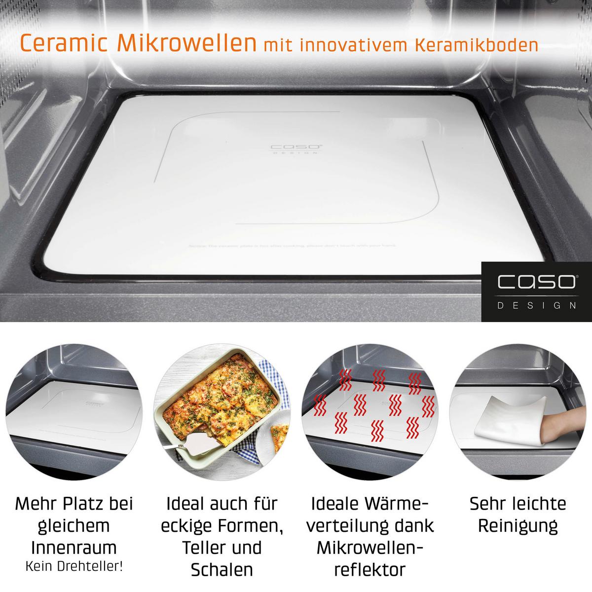 Mikrowelle 3316 - Silberfarben/Schwarz, Basics (46,5/27,5/40cm) - CASO Design