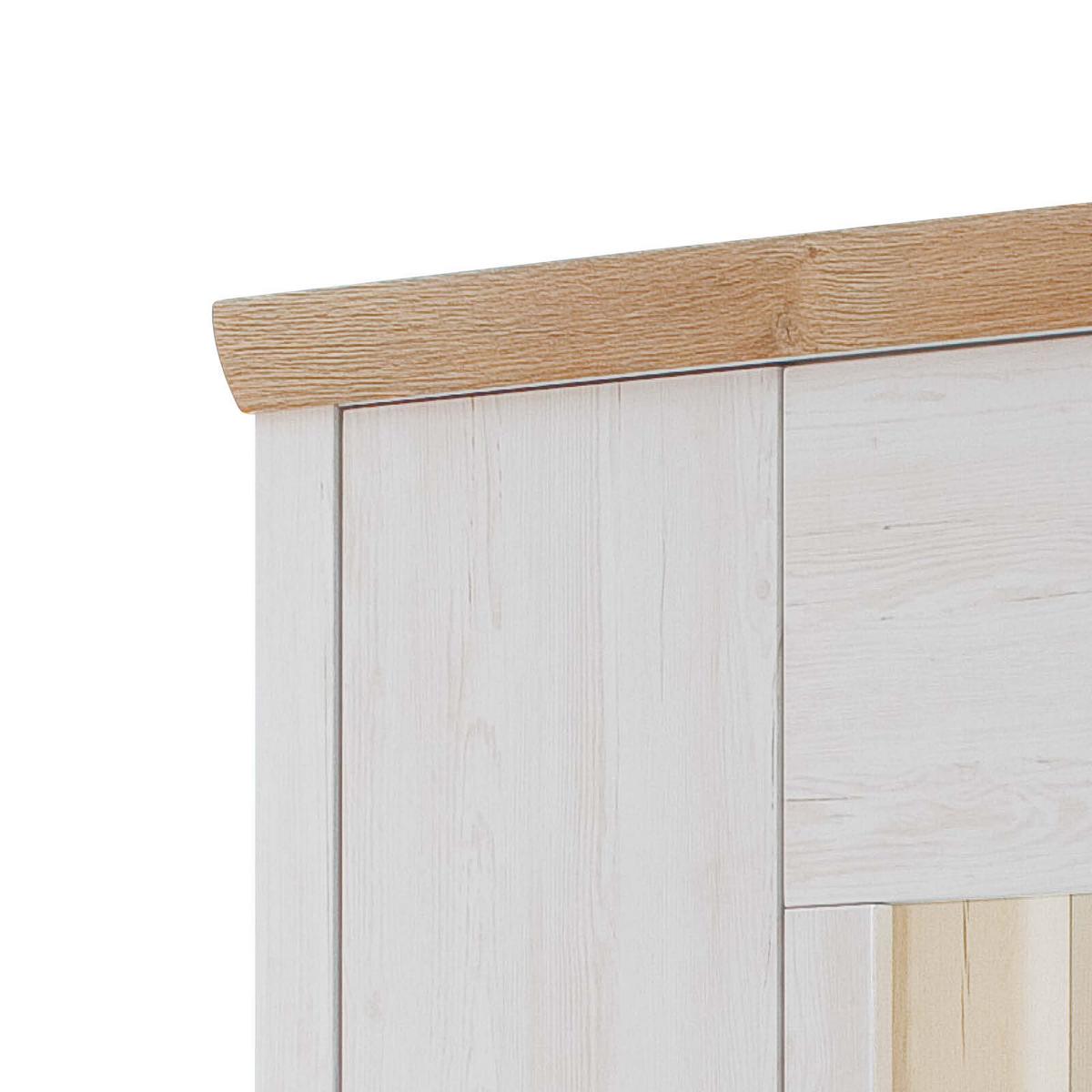 Vitrine Madrid B: 106 cm Eichefarben/Pinienfarben - Eichefarben/Schwarz, Design, Glas/Holzwerkstoff (106/205/40cm) - MID.YOU