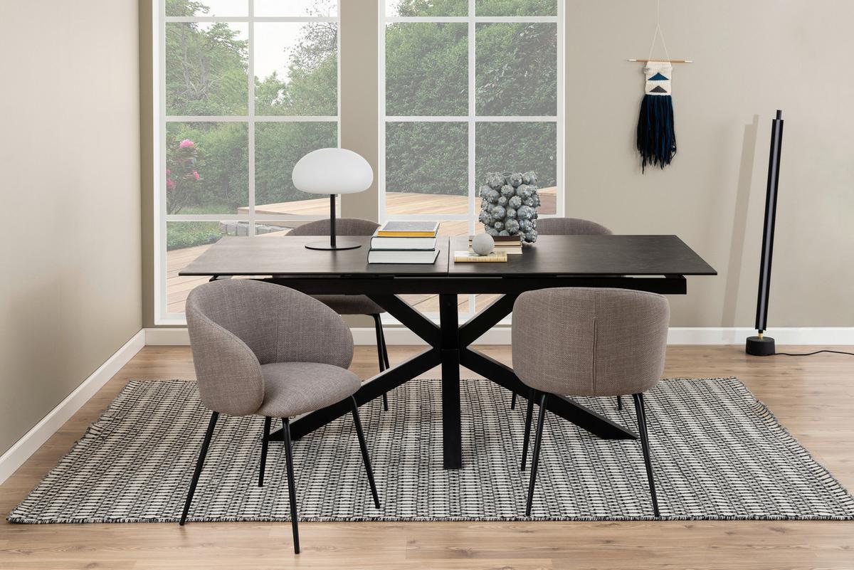 Esstisch Ausziehbar Heaven 200-240x100x75,5 Cm Schwarz - Schwarz, Design, Keramik/Metall (200-240/100/75,5cm) - MID.YOU