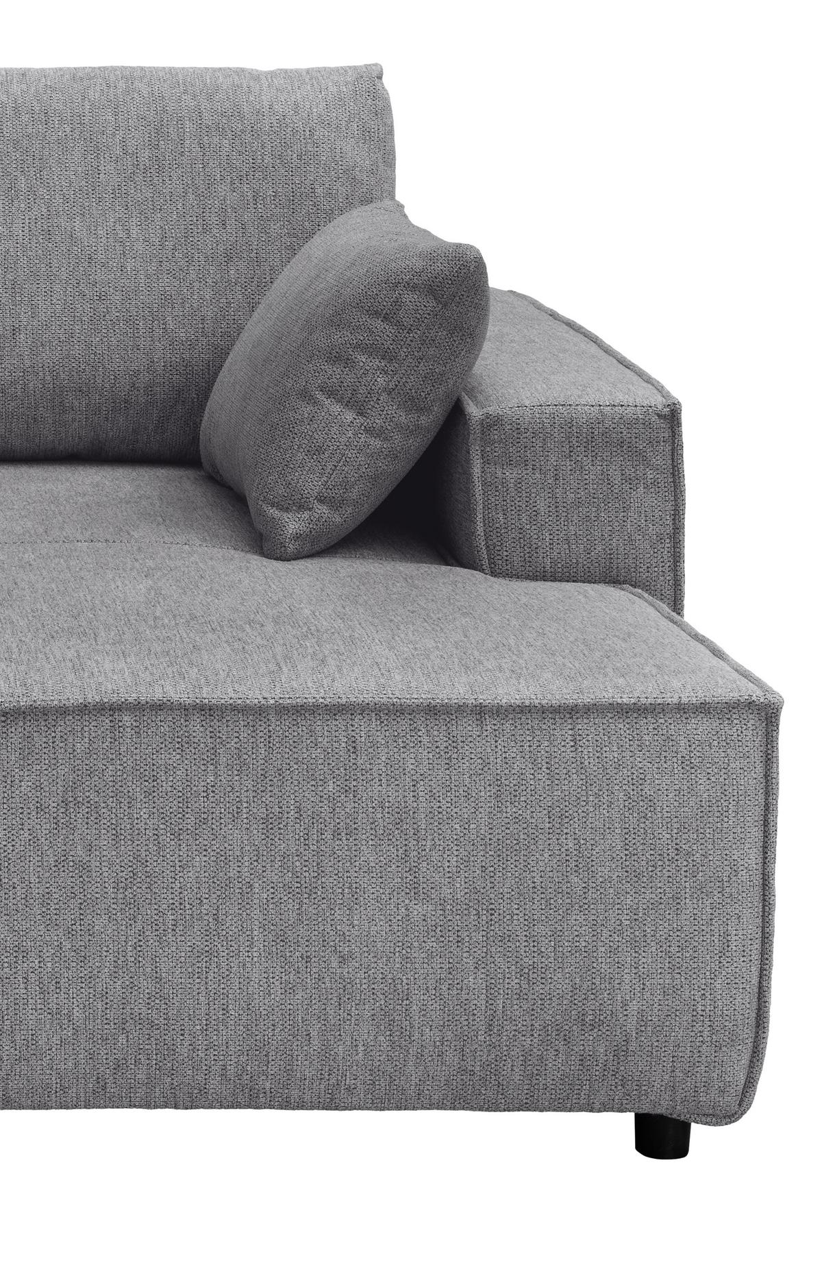 Bigsofa Tramin, Silberfarben B: 188 Cm - Schwarz/Grau, MODERN, Textil (188/86/154cm) - Livetastic