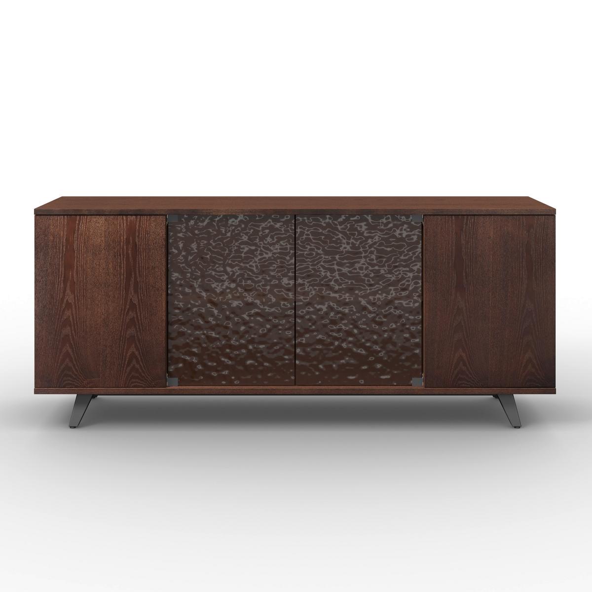 Široká komoda Zelia, š: 180 cm - černá/hnědá, Moderní, kov/dřevo (180/77/45cm) - Bessagi Home