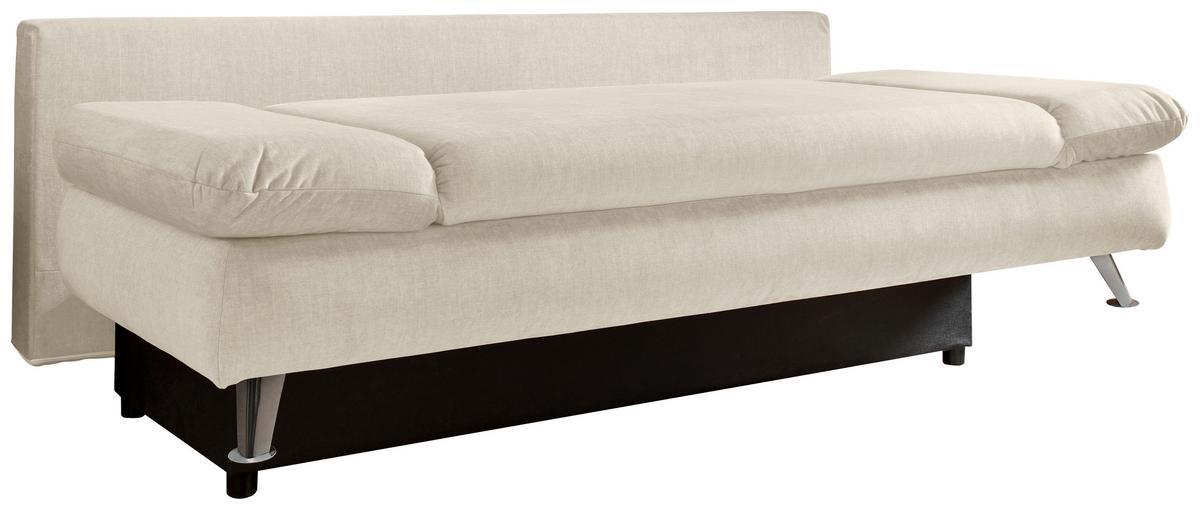 Schlafsofa Dale Beige B: 208 Cm - Chromfarben/Beige, MODERN, Textil (208/86/95cm) - Livetastic