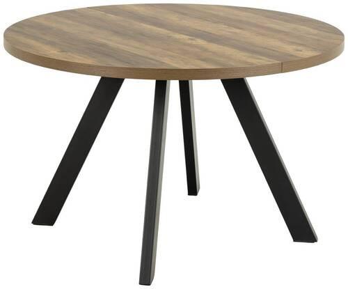 Esstisch Rund Zalida 120x75 Cm Naturfarben/schwarz - Schwarz/Naturfarben, MODERN, Holzwerkstoff/Metall (120/120/75cm) - MID.YOU
