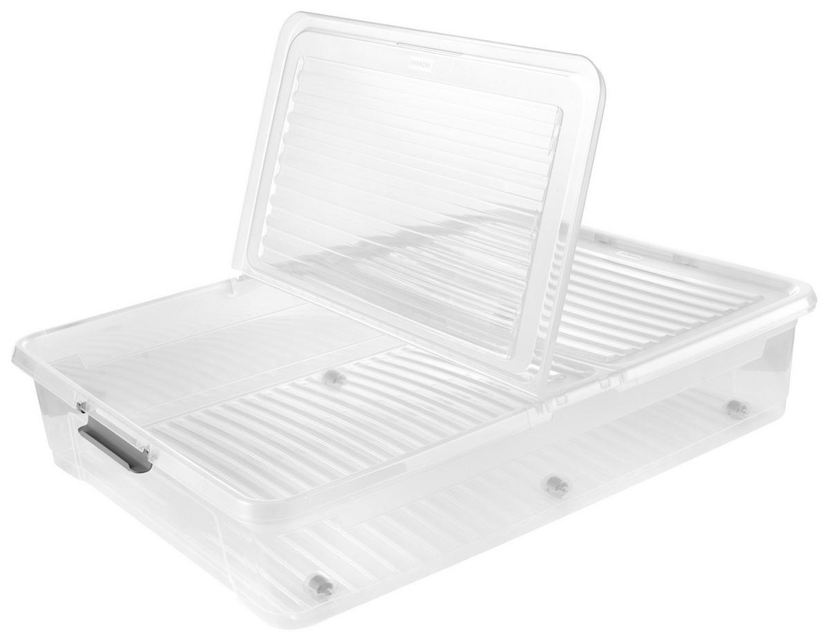 Unterbettroller Leo - Transparent, Basics, Kunststoff (77 cm/58 cm/16 cmcm)